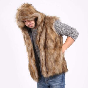 Factory Custom Fashion Winter Mens Vests Waistcoats Fur Puffer Vests - Image 2