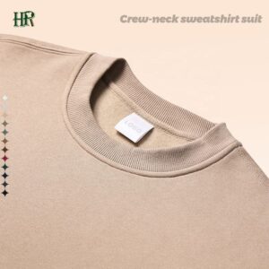 Unisex Crew Neck Long Sleeve Oversize Plain Custom Sweatshirt Sweatpants Jogger Suit Two Piece Sets - Image 2