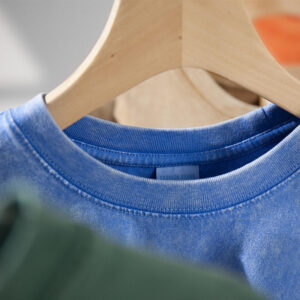 Men Vintage Short Sleeve Oversized T Shirt 300Gsm Cotton Heavy Fabric Acid Washed T-shirt - Image 2