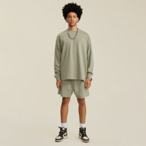 Men's Clothing 2025 Spring Clothes American Pure Color Pure Cotton Long Sleeves Men's Pure Cotton Loose Long Sleeves - Image 7