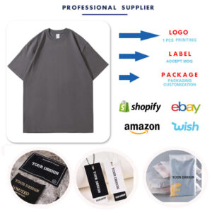 Wholesale 100% Cotton Mens T-shirt Custom Printing Your Logo Oversized T Shirt for Unisex - Image 4