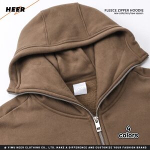 Oversized Zip up Mans Hoodie High Quality Heavy Weight Street Style Custom Plain Hoodies for Man - Image 3