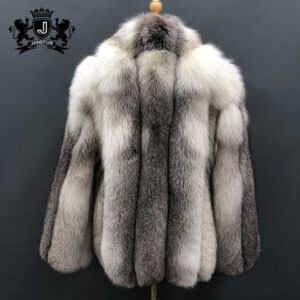 Janefur Man Fox Coat Top Selling Heavy Real Cross Fox Mens Fur Coats Long Men Black Winter Outfit Clothing - Image 4