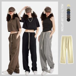 Custom Logo Factory Elastic Waist Oversized Pants Men Oem Jogger Pants Wide Leg Thick Sweatpants - Image 4