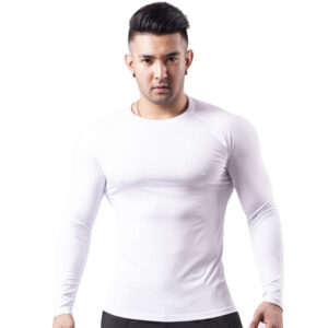 Aoyema Wholesale Compression Gym Shirts Clothing Long Sleeve Slim Fit Fitness Cheap Sport T Shirt for Men - Image 6