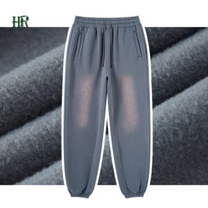 100% Cotton Vintage Acid Washed Sweat Pants Custom Sport Jogger Heavy Weight French Terry Sweatpants - Image 4