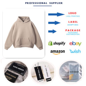 Wholesale Blank Hoodie Custom Mens Oversized Drop Shoulder Sweatshirt Pullover Hoodie - Image 4