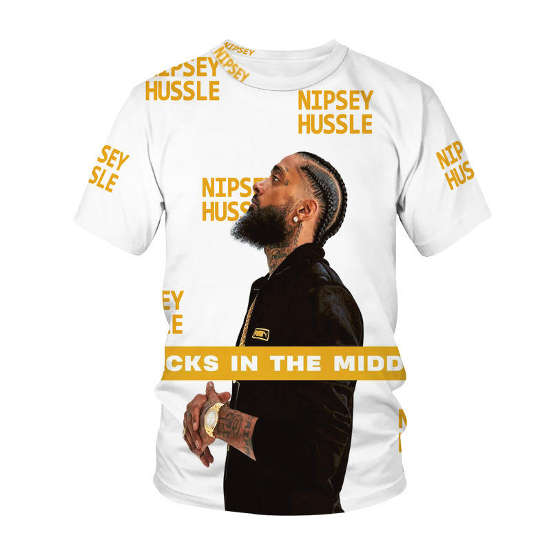 Rapper Nipsey Hussle 3D Printed Shirt for Men Hip Hop Tees 3D Digital Printing Custom T-Shirt All Over Print T Shirt Clothing