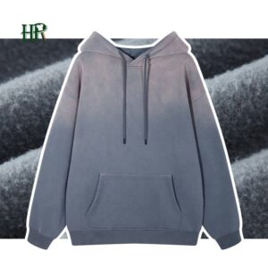 Wholesale Vintage Washed Graphic Print Hoodie French Terry Mens Distressed Hoodie - Image 4