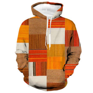 Men's Oversize Pullover Hoodies With Long Sleeve Patchword Plaid Casual Sweatshirt Color Block Clothing - Image 1