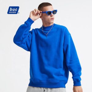 High Quality Fleece Cotton Polyester Blend Crew Neck Unisex Sweatshirt Custom Embroidery With Your Logos Men's Clothing - Image 2
