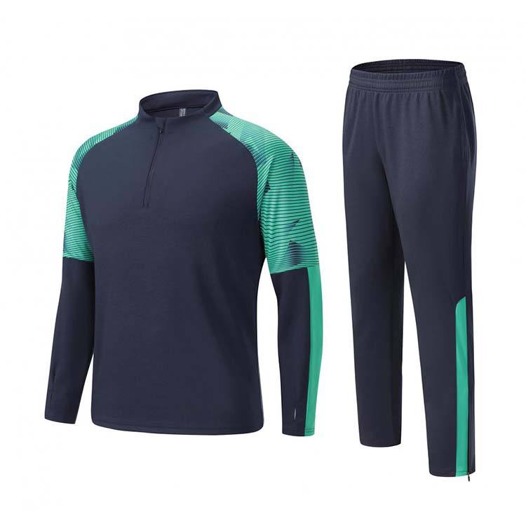 Men Football Jacket and Pants Half Zip Tracksuit Kids Size Tracksuits Spain Club Soccer Winter Training Suit Set