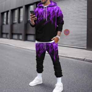 Men Flame Tracksuit Set Men's Winter Printed Autumn Outfit 2021 New Fashion Plus Size Mens Joggers Set Sport Wear Male Clothing - Image 6