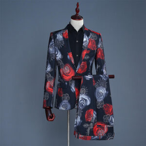 New Arrival Men'S Banquet Print Groom'S Dress Suit Men'S Director Night Shop Host Studio Theme Clothing - Image 3