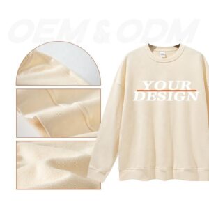 Custom Print Heavy Weight French Terry Unisex Plus Size Men's Hoodies and Sweatshirts - Image 2