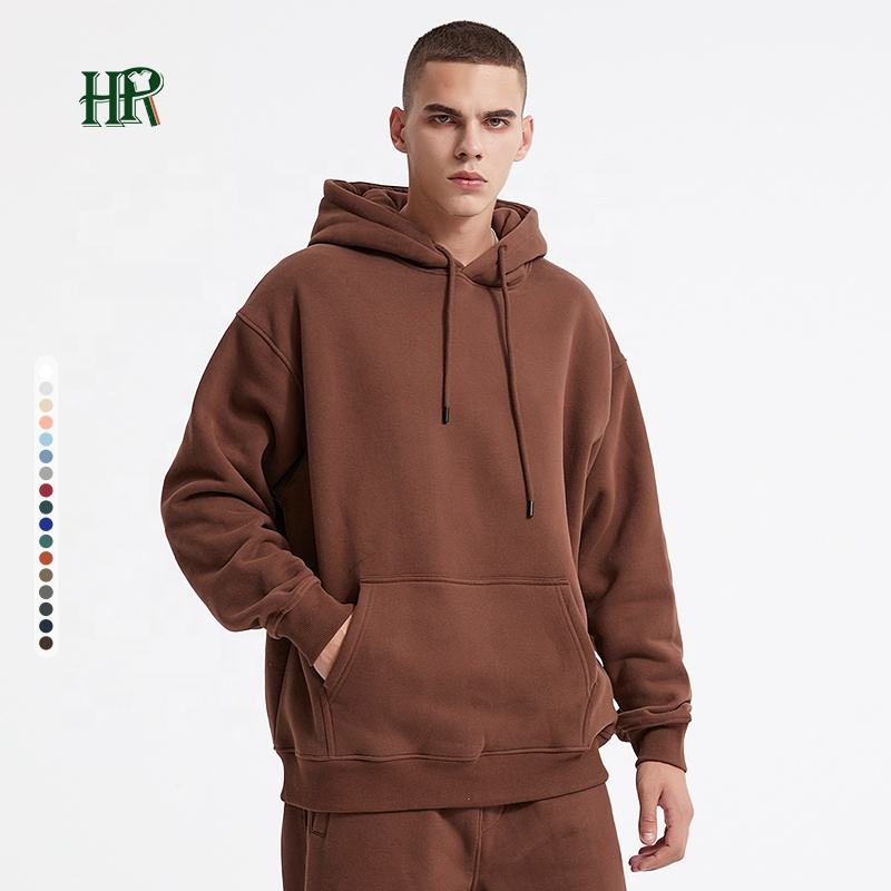 360 Grams High Quality Cotton Oversize Hoodie Thick Fleece Drop Shoulder Plain Custom Men Hoodies
