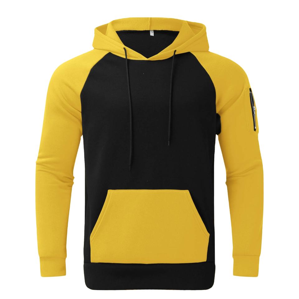 2023 Men's Fashion Solid Color Fleece Pullover Athletic Sport Sweatshirt