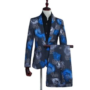 New Arrival Men'S Banquet Print Groom'S Dress Suit Men'S Director Night Shop Host Studio Theme Clothing - Image 1