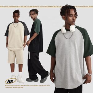 365Gsm High Quality Custom Logo Men T-shirts Embroidery Oversize Acid Washed Shirts White Tee - Image 3