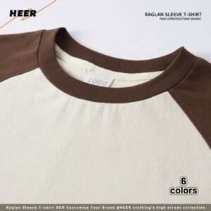 Raglan Sleeves Standard Fit T-Shirt Color Combination High Quality Custom Design Round Neck Tees - Image 3