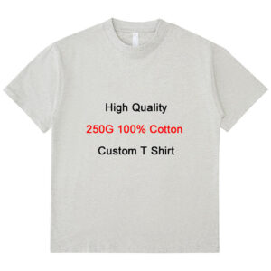 Factory 250 Gsm 100% Cotton T Shirt Heavy Custom Graphic Plain Oversized Men's T-shirts - Image 1