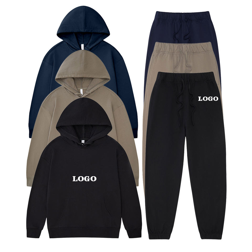 12 Colors Hoodies Manufacturers Wholesale Custom Sweatpants and Hoodie Two Piece Set