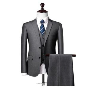Three-Piece Suit Male Professional Blazer Plus Size Suit Solid Color Men's Suits - Image 1