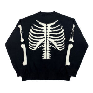 Men Designer Sweater Clothing Bones Pattern Jacquard Cotton Sweater for Men - Image 1