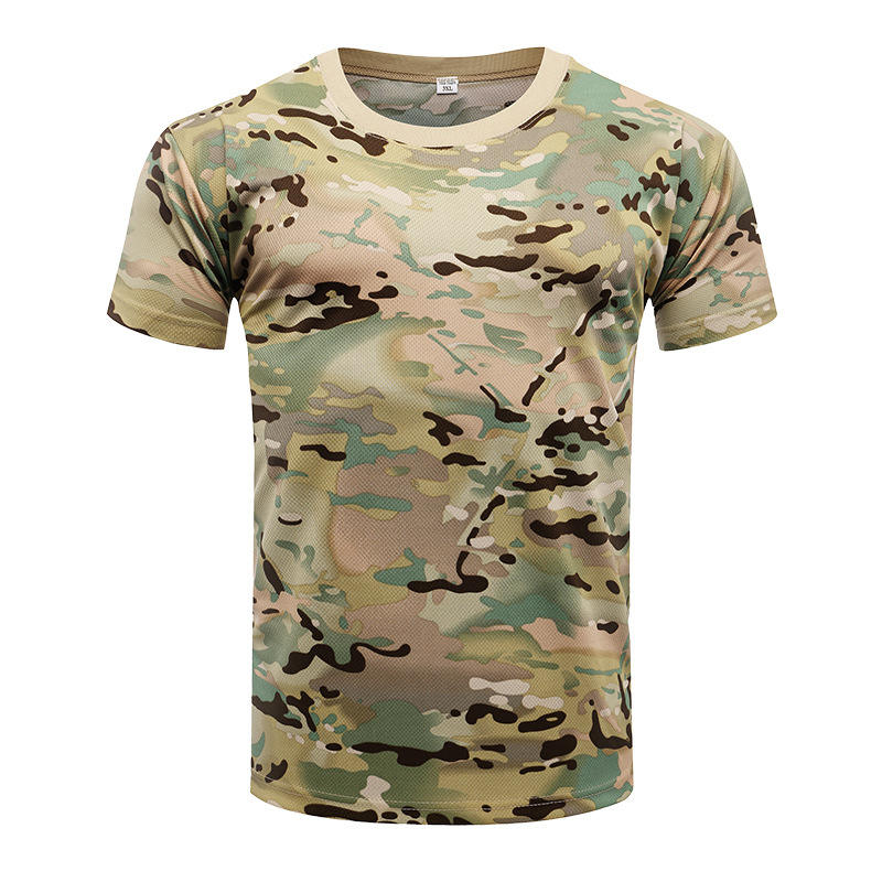Outdoor Breathable Tactical Clothes Fast Dry Digital Camouflage Combat Short Sleeves T Shirt Tactical Training Shirt