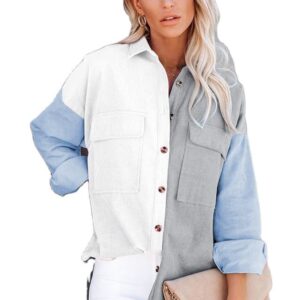 2024 Hot Selling Color-coded Design Corduroy Womens Shirts Plus Size Womens Blouse - Image 6