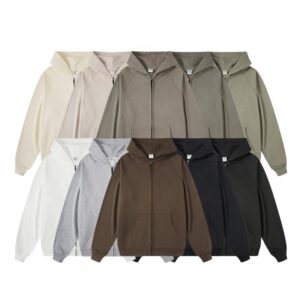 Wholesale Men's Hoodie Custom High Quality Zipper Hoodies Heavyweight French Terry Zip up Hoodies - Image 1