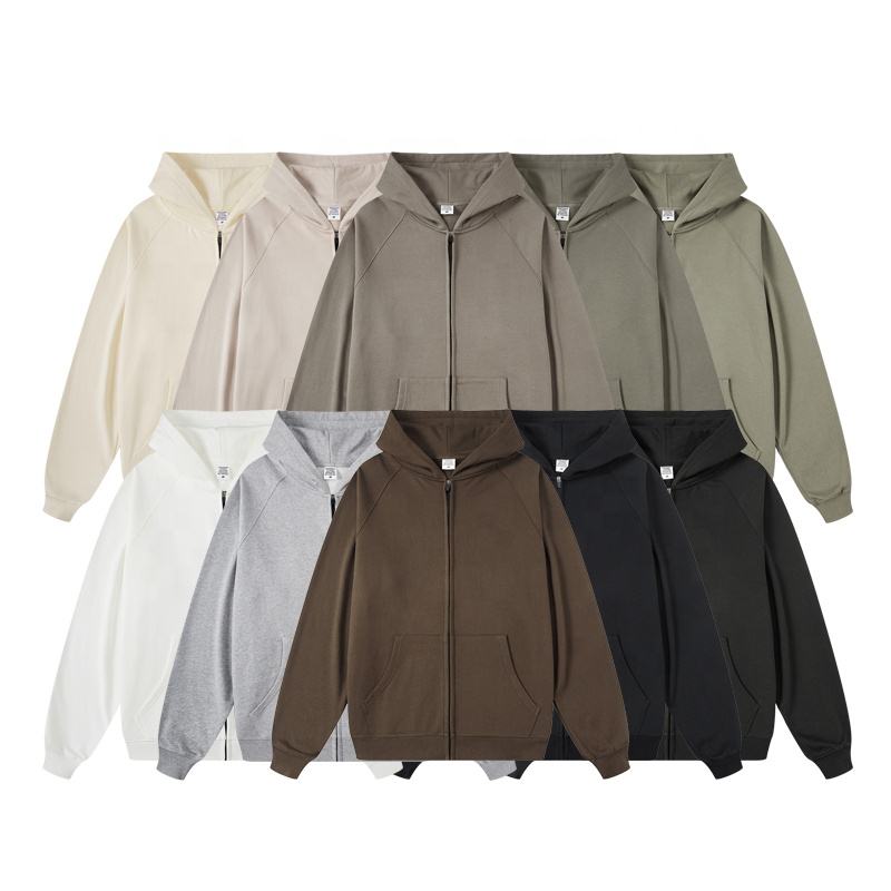 Wholesale Men's Hoodie Custom High Quality Zipper Hoodies Heavyweight French Terry Zip up Hoodies