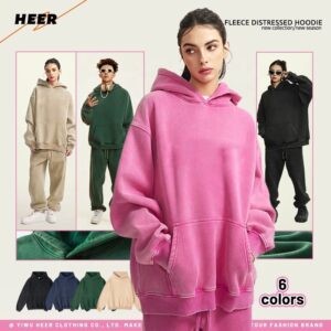 Oversized  Vintage Hoodie Mens Casual Hoodie Heavyweight Polar Fleece Acid Wash Accept Customization Logo - Image 2