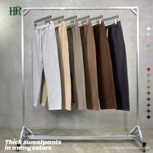 Wholesale OEM Custom Solid Color Men Jogger Pants Trousers Track Sweatpants Loose Sweat Pants - Image 3