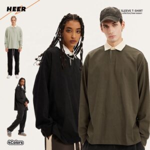 High Street Custom Logo Design Polo Shirts New Design Cotton Men's Polo Shirts Long Sleeve High Quality Polo Shirts - Image 1