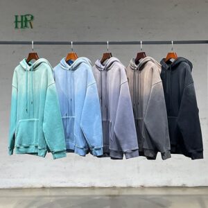 Wholesale Vintage Washed Graphic Print Hoodie French Terry Mens Distressed Hoodie - Image 6