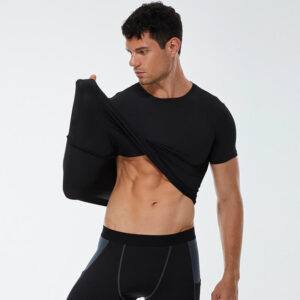Aoyema OEM  Men Gym Running Sports Style Clothes Muscle Quick Dry Compression Training Wear Fitness Gym T Shirt - Image 1