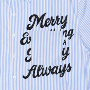 New Shirt Customized Men's American Retro Stripe Shirt Summer Letter Print Short Sleeve Design Feel Loose Shirt - Image 3