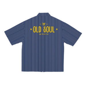 New Shirt Customized Men's Summer Stripe Loose Zipper Shirt Japanese Retro Trendy Casual Short Sleeved Shirt - Image 2