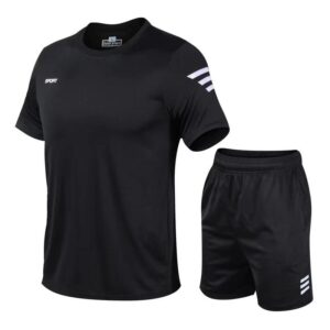 Custom Mens 2 Pcs Sets Summer Shirt Short Sets Workout Clothing Gym Fitness Running Sport Wear Sets for Men - Image 4