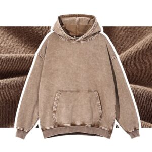 Customized Heavy Weight Cotton Hoodie Pullover Oversized Men French Terry Vintage Washed Hoodie - Image 3