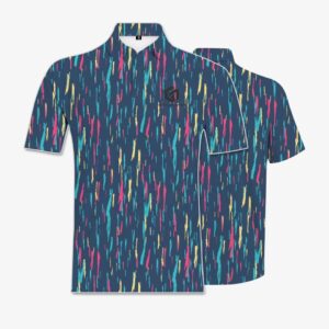 Custom Logo Luxury High Quality Stretch Elastic Full All Over Print Sublimation Polyester Spandex Performance Golf Polo Shirts - Image 3