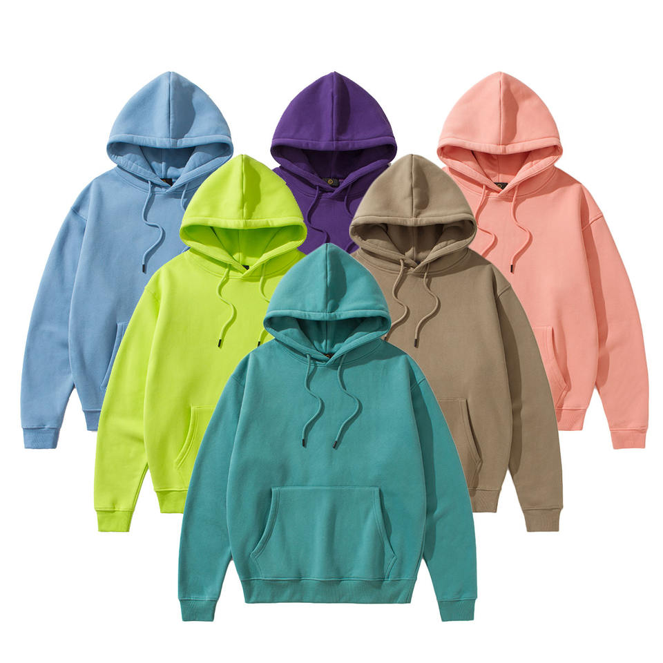 Factory Custom Logo Embroidery Men Hoodies Fleece Pullover Cotton Hoodie Streetwear