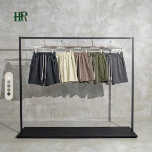 High Quality Baggy Shorts Custom Logo Vintage 100% Cotton French Terry Acid Wash Shorts Men - Image 3