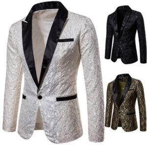 European and American Men's Clothing Autumn Winter Style Solid Color Large Body Jacquard Fashion Design Dress Men's Lapel Su - Image 3