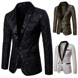 European and American Men's Clothing Autumn Winter Style Solid Color Large Body Jacquard Fashion Design Dress Men's Lapel Su - Image 2