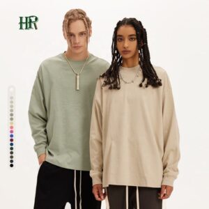 High Quality 100% Cotton Full Sleeve T Shirt for Men Casual Breathable Round Neck Long Sleeve T-shirt - Image 1