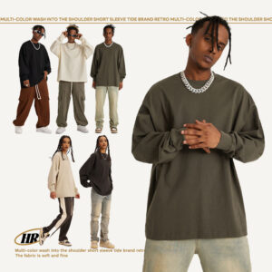 High Quality 100% Cotton Full Sleeve T Shirt for Men Casual Breathable Round Neck Long Sleeve T-shirt - Image 3