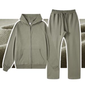 Customize Winter Oversize Blank Tracksuit  Sweatshirts Men's Sweatpants and Hoodie Set - Image 1