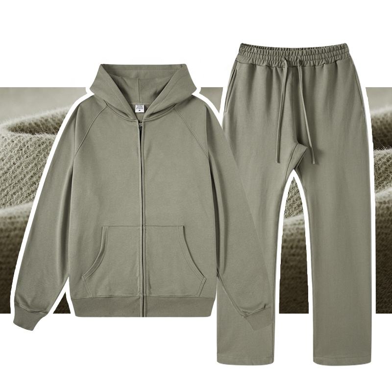 Customize Winter Oversize Blank Tracksuit  Sweatshirts Men's Sweatpants and Hoodie Set